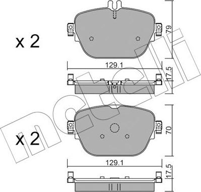 Metelli 22-1138-0 - Гальмівні колодки, дискові гальма autozip.com.ua