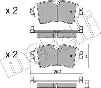 Metelli 22-1129-0 - Гальмівні колодки, дискові гальма autozip.com.ua