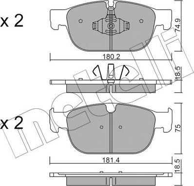 Metelli 22-1120-0 - Гальмівні колодки, дискові гальма autozip.com.ua