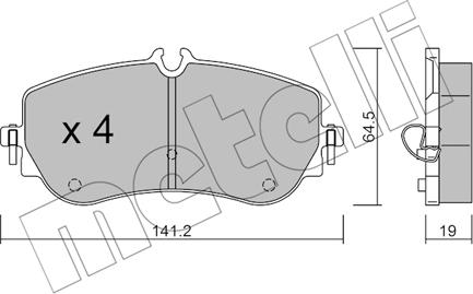 Metelli 22-1175-0 - Гальмівні колодки, дискові гальма autozip.com.ua