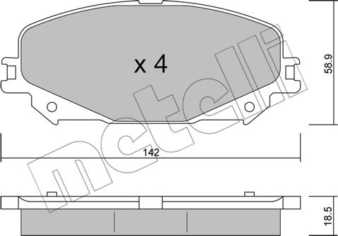 Metelli 22-1176-0 - Гальмівні колодки, дискові гальма autozip.com.ua