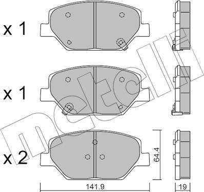 Metelli 22-1178-0 - Гальмівні колодки, дискові гальма autozip.com.ua