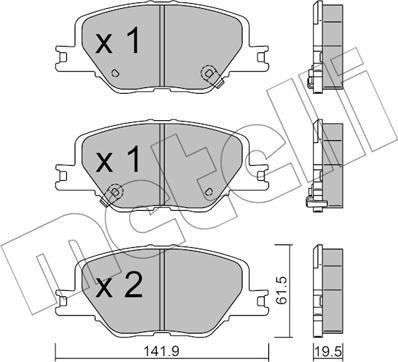 Metelli 22-1177-0 - Гальмівні колодки, дискові гальма autozip.com.ua