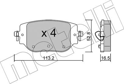 Metelli 22-1346-0 - Гальмівні колодки, дискові гальма autozip.com.ua