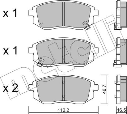 Metelli 22-1353-0 - Гальмівні колодки, дискові гальма autozip.com.ua