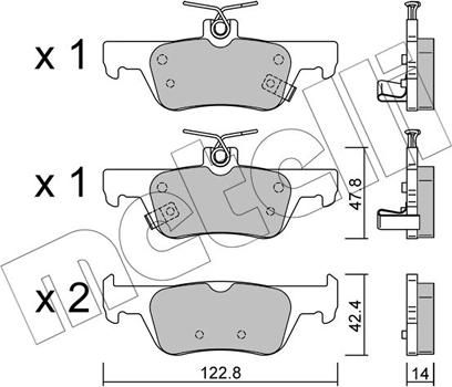 Metelli 22-1364-0 - Гальмівні колодки, дискові гальма autozip.com.ua