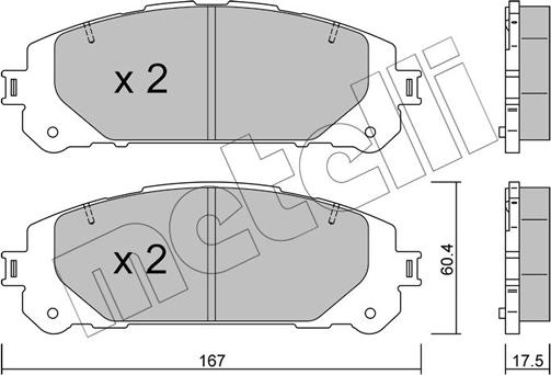 Metelli 22-1367-0 - Гальмівні колодки, дискові гальма autozip.com.ua