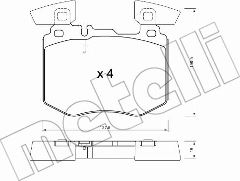 Metelli 22-1310-0 - Гальмівні колодки, дискові гальма autozip.com.ua