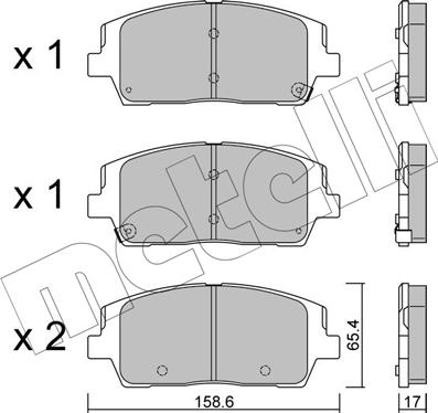 Metelli 22-1244-0 - Гальмівні колодки, дискові гальма autozip.com.ua