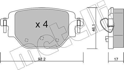 Metelli 22-1246-0 - Гальмівні колодки, дискові гальма autozip.com.ua