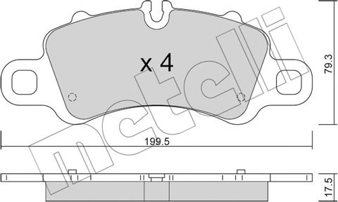 Metelli 22-1254-0 - Гальмівні колодки, дискові гальма autozip.com.ua