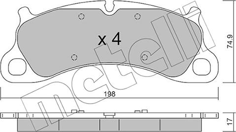 Metelli 22-1255-0 - Гальмівні колодки, дискові гальма autozip.com.ua
