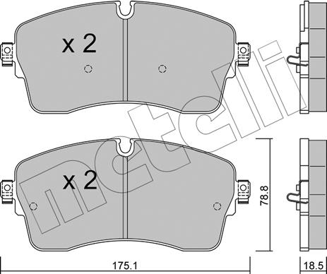 Metelli 22-1250-1 - Гальмівні колодки, дискові гальма autozip.com.ua