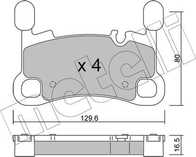 Metelli 22-1260-0 - Гальмівні колодки, дискові гальма autozip.com.ua