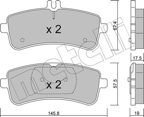 Metelli 22-1200-0 - Гальмівні колодки, дискові гальма autozip.com.ua