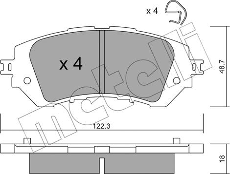 Metelli 22-1219-0 - Гальмівні колодки, дискові гальма autozip.com.ua