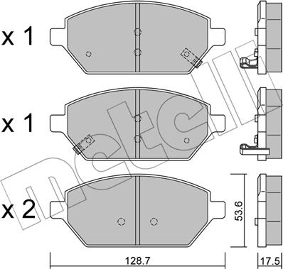 Metelli 22-1211-0 - Гальмівні колодки, дискові гальма autozip.com.ua