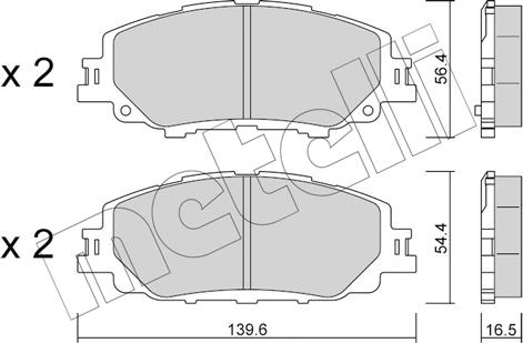 Metelli 22-1235-0 - Гальмівні колодки, дискові гальма autozip.com.ua