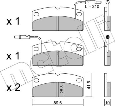 Metelli 22-1231-0 - Гальмівні колодки, дискові гальма autozip.com.ua