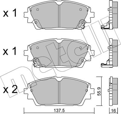 Metelli 22-1237-0 - Гальмівні колодки, дискові гальма autozip.com.ua