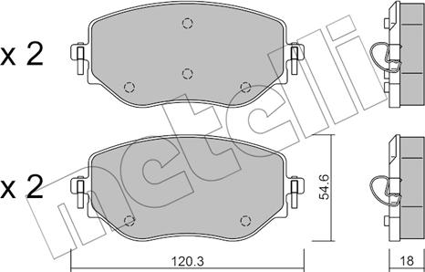 Metelli 22-1225-0 - Гальмівні колодки, дискові гальма autozip.com.ua