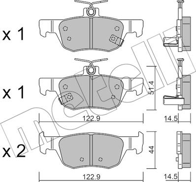 Metelli 22-1226-0 - Гальмівні колодки, дискові гальма autozip.com.ua