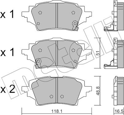 Metelli 22-1228-0 - Гальмівні колодки, дискові гальма autozip.com.ua