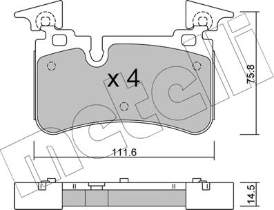 Metelli 22-1223-0 - Гальмівні колодки, дискові гальма autozip.com.ua