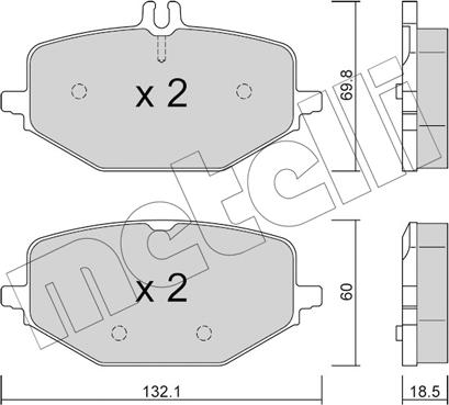 Metelli 22-1274-0 - Гальмівні колодки, дискові гальма autozip.com.ua