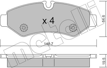 Metelli 22-1275-0 - Гальмівні колодки, дискові гальма autozip.com.ua