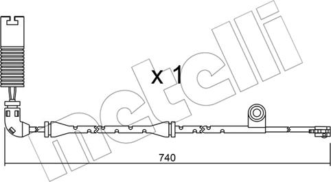 Metelli SU.195 - Сигналізатор, знос гальмівних колодок autozip.com.ua