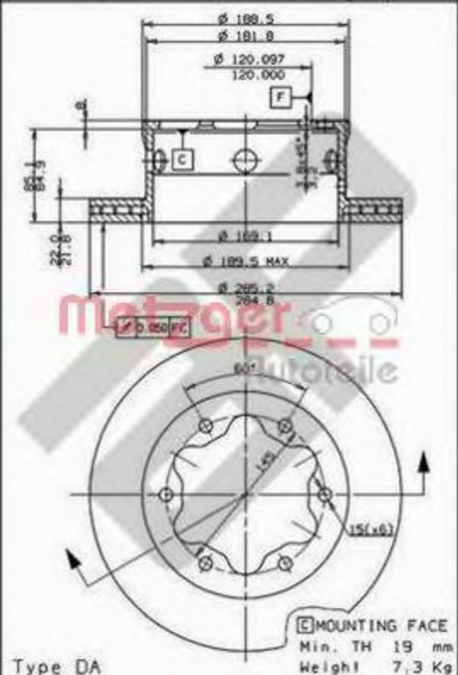 Metzger 44062 - Гальмівний диск autozip.com.ua