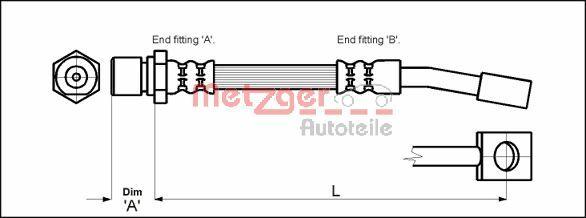 Metzger 4114679 - Гальмівний шланг autozip.com.ua