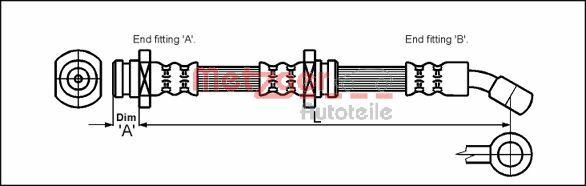 Metzger 4114791 - Гальмівний шланг autozip.com.ua