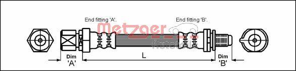 Metzger 4114730 - Гальмівний шланг autozip.com.ua