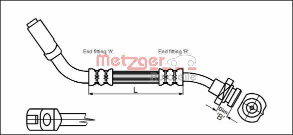 Metzger 4114723 - Гальмівний шланг autozip.com.ua