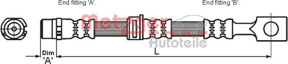 Metzger 4115194 - Гальмівний шланг autozip.com.ua