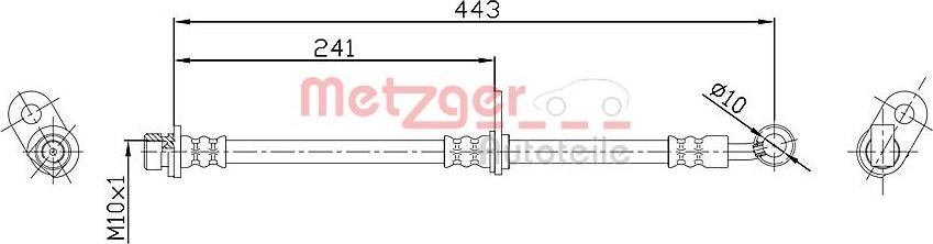 Metzger 4115189 - Гальмівний шланг autozip.com.ua