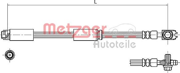 Metzger 4116227 - Гальмівний шланг autozip.com.ua