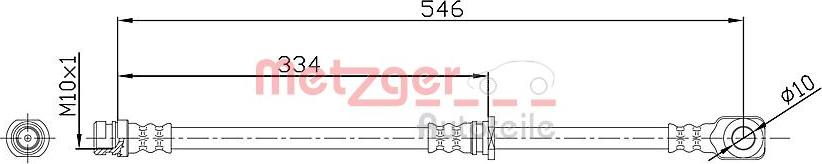 Metzger 4110918 - Гальмівний шланг autozip.com.ua