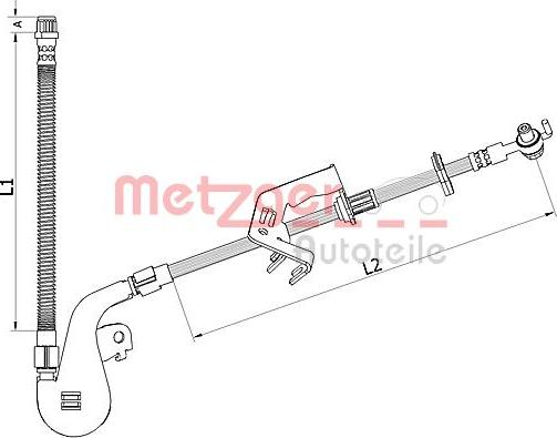 Metzger 4110927 - Гальмівний шланг autozip.com.ua