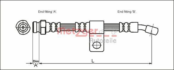 Metzger 4110403 - Гальмівний шланг autozip.com.ua