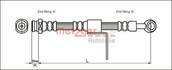 Metzger 4110431 - Гальмівний шланг autozip.com.ua