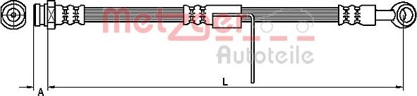 Metzger 4110428 - Гальмівний шланг autozip.com.ua