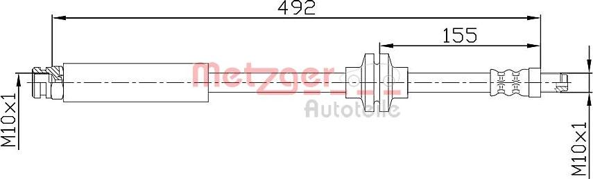 Metzger 4110476 - Гальмівний шланг autozip.com.ua