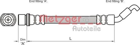 Metzger 4110033 - Гальмівний шланг autozip.com.ua