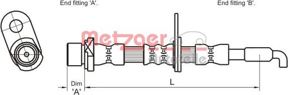 Metzger 4110029 - Гальмівний шланг autozip.com.ua