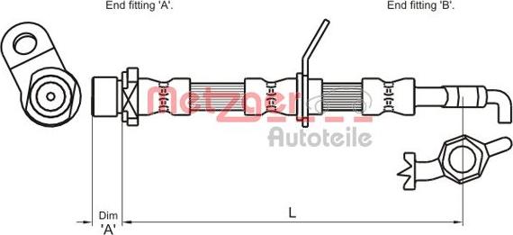 Metzger 4110028 - Гальмівний шланг autozip.com.ua