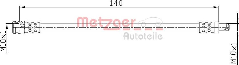 Metzger 4110106 - Гальмівний шланг autozip.com.ua