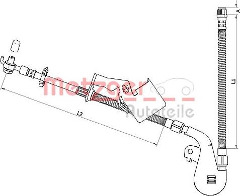 Metzger 4110809 - Гальмівний шланг autozip.com.ua